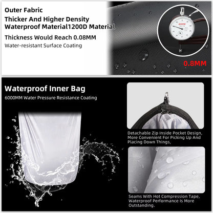 Rhinowalk Waterproof Motorcycle Saddle Bag  Expandable 25L32L Side Pannier With Quick Release And 3 4