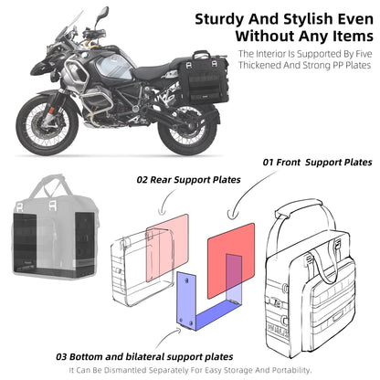 Rhinowalk Waterproof Motorcycle Saddle Bag  Expandable 25L32L Side Pannier With Quick Release And 3 5