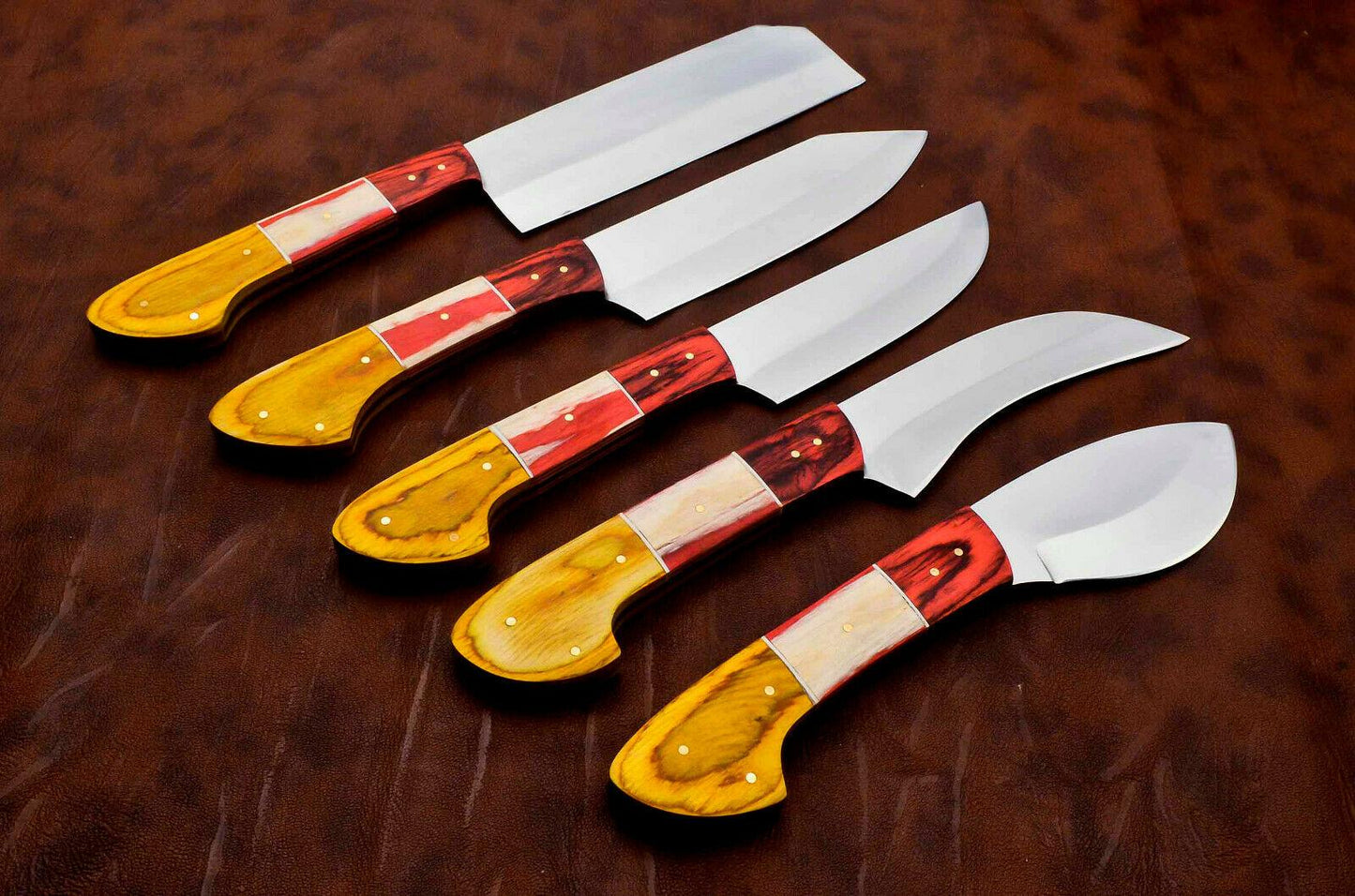 Hand Forged D2 Chef Knife Set  Pakka Wood Handle Kitchen Collection 1