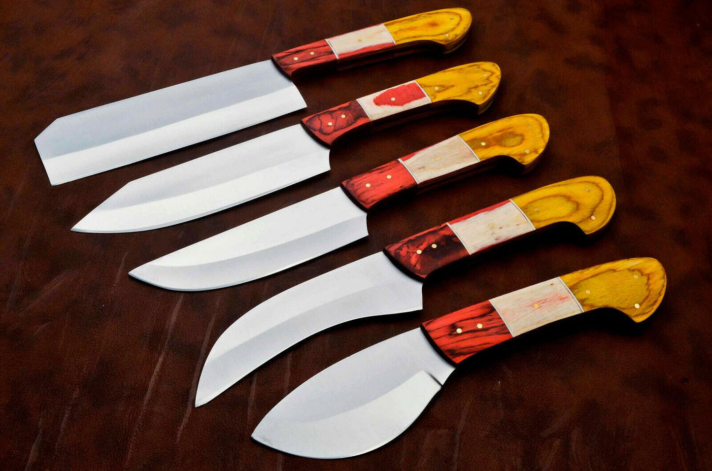 Hand Forged D2 Chef Knife Set  Pakka Wood Handle Kitchen Collection 2