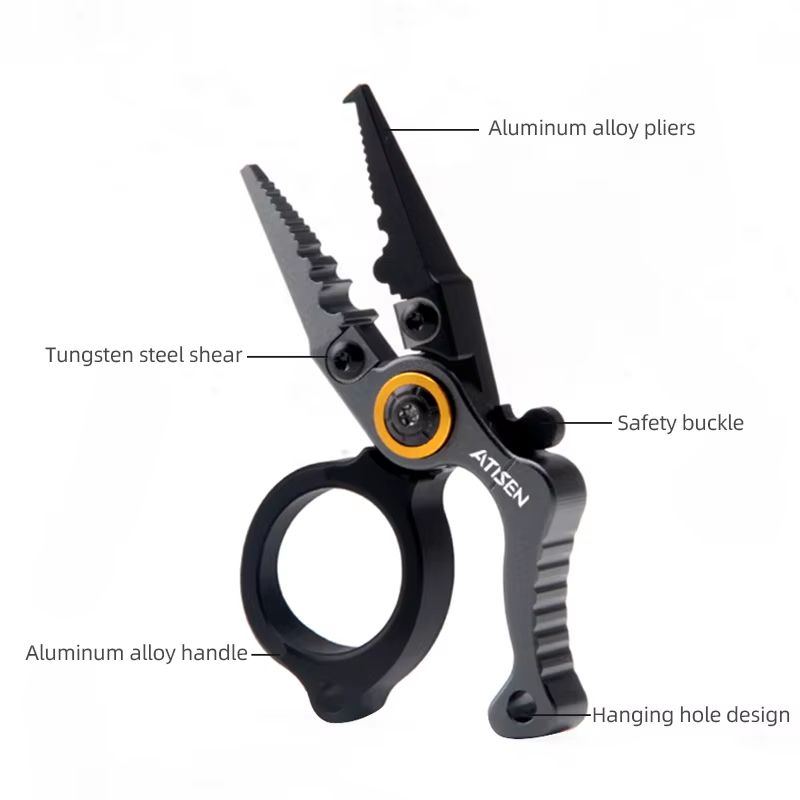 Booms Fishing X1 Aluminum Fishing Pliers  SaltwaterResistant Multitool With Hook Remover And Braide 2