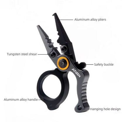 Booms Fishing X1 Aluminum Fishing Pliers  SaltwaterResistant Multitool With Hook Remover And Braide 2