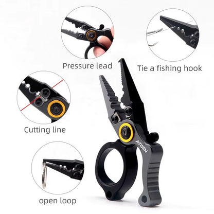 Booms Fishing X1 Aluminum Fishing Pliers  SaltwaterResistant Multitool With Hook Remover And Braide 3
