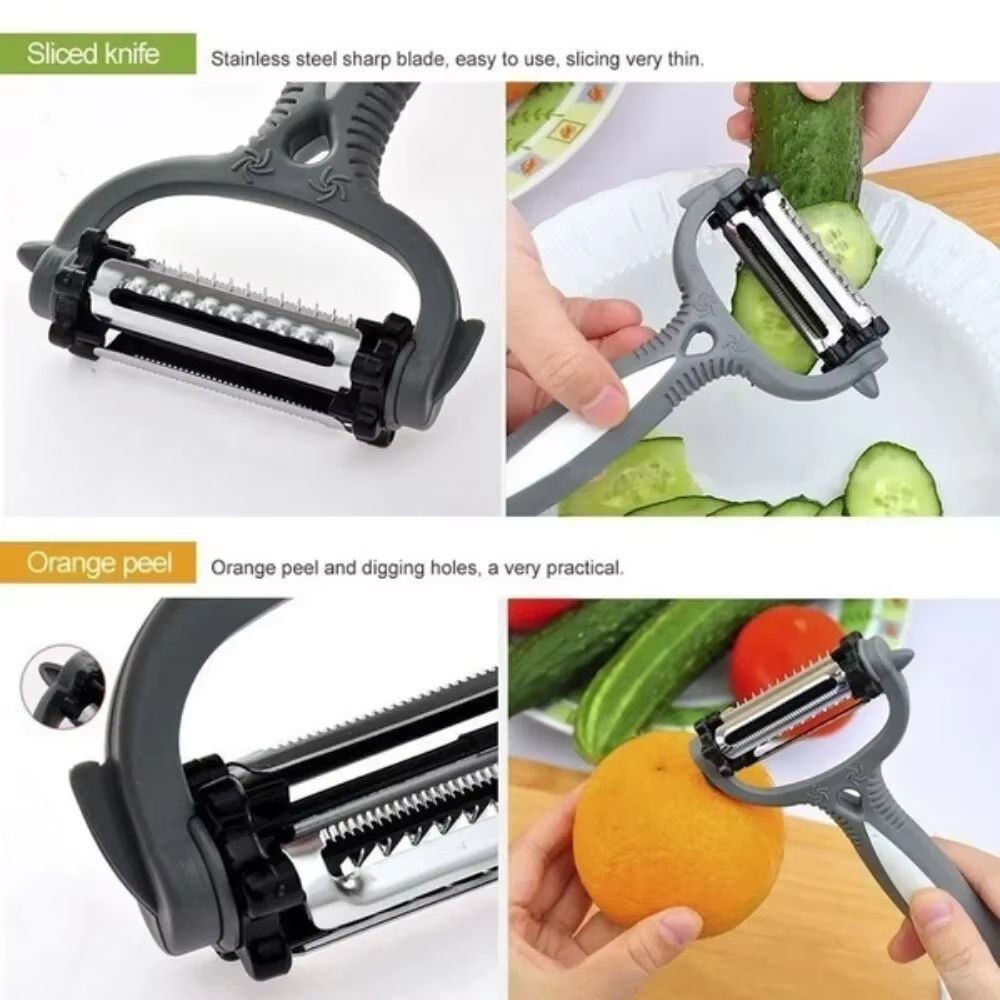3in1 Multifunctional Rotary Peeler  360 Swivel Vegetable  Fruit Peeler Cutter And Slicer 3