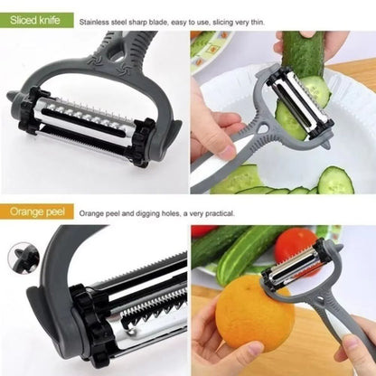 3in1 Multifunctional Rotary Peeler  360 Swivel Vegetable  Fruit Peeler Cutter And Slicer 3