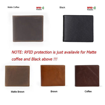 Vintage Oil Wax Leather Wallet With RFID Blocking 5