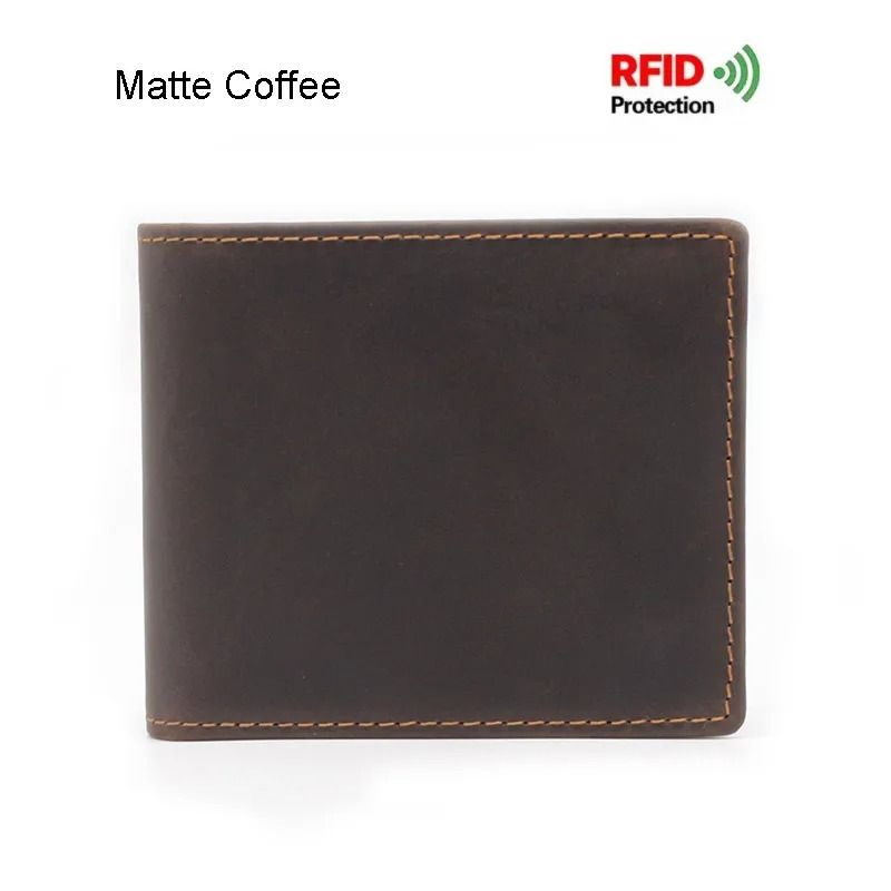 Vintage Oil Wax Leather Wallet With RFID Blocking 7