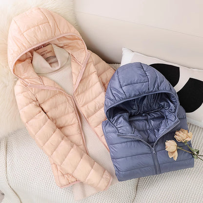 Women Fashion Short Puffer Jackets, Ultralight Thin Packable Coats,Sweet Style Down Outerwear