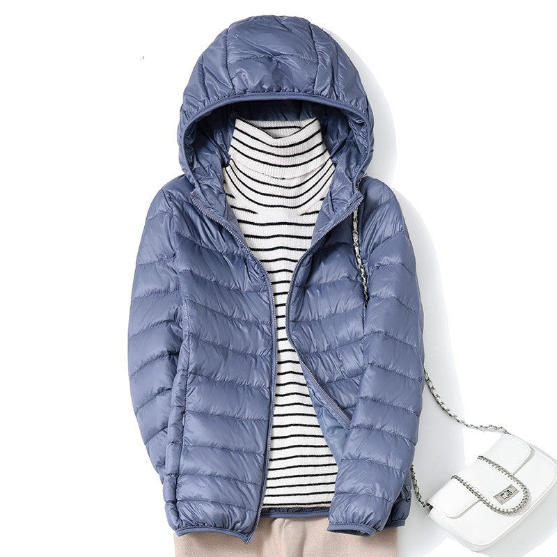 Women Fashion Short Puffer Jackets, Ultralight Thin Packable Coats,Sweet Style Down Outerwear