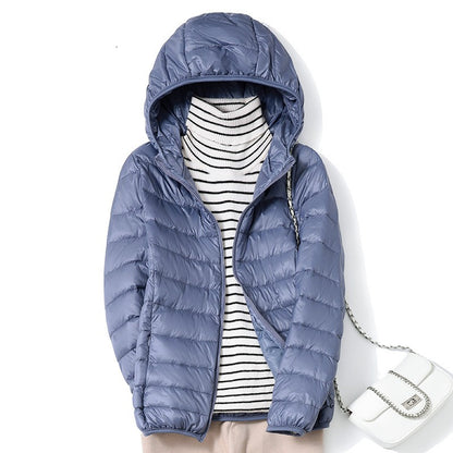 Women Fashion Short Puffer Jackets, Ultralight Thin Packable Coats,Sweet Style Down Outerwear