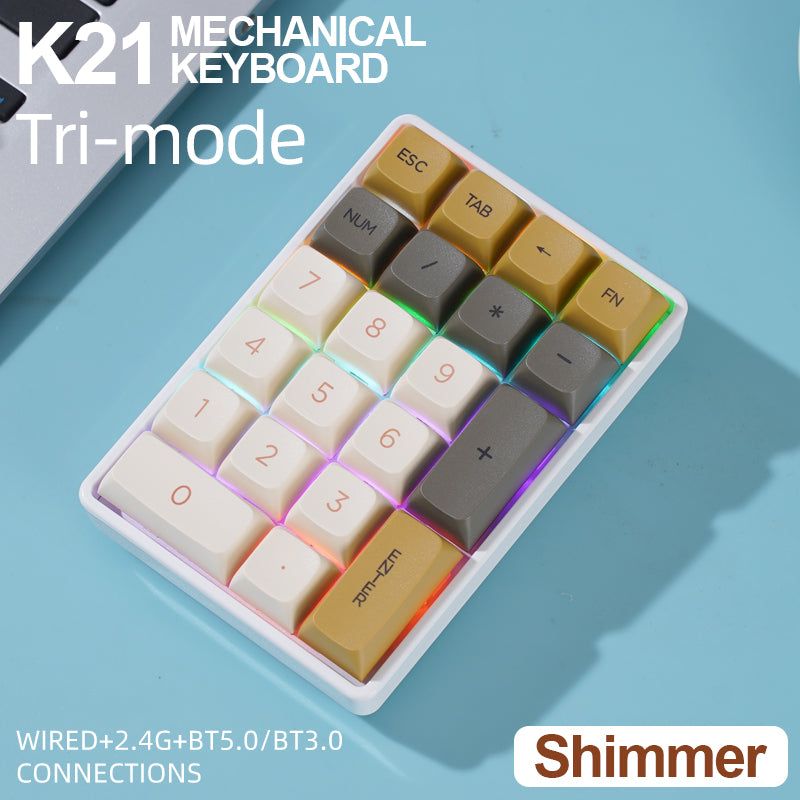 ATTACK SHARK Mini Keypad For Finance K21 Wireless Numric Keypad Mechanical HotSwap Bluetooth Trimod 4
