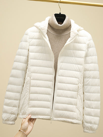 New Women Ultralight Down Jacket Removable Hood White Duck Down Thin Winter Outwear Portable Storag 12