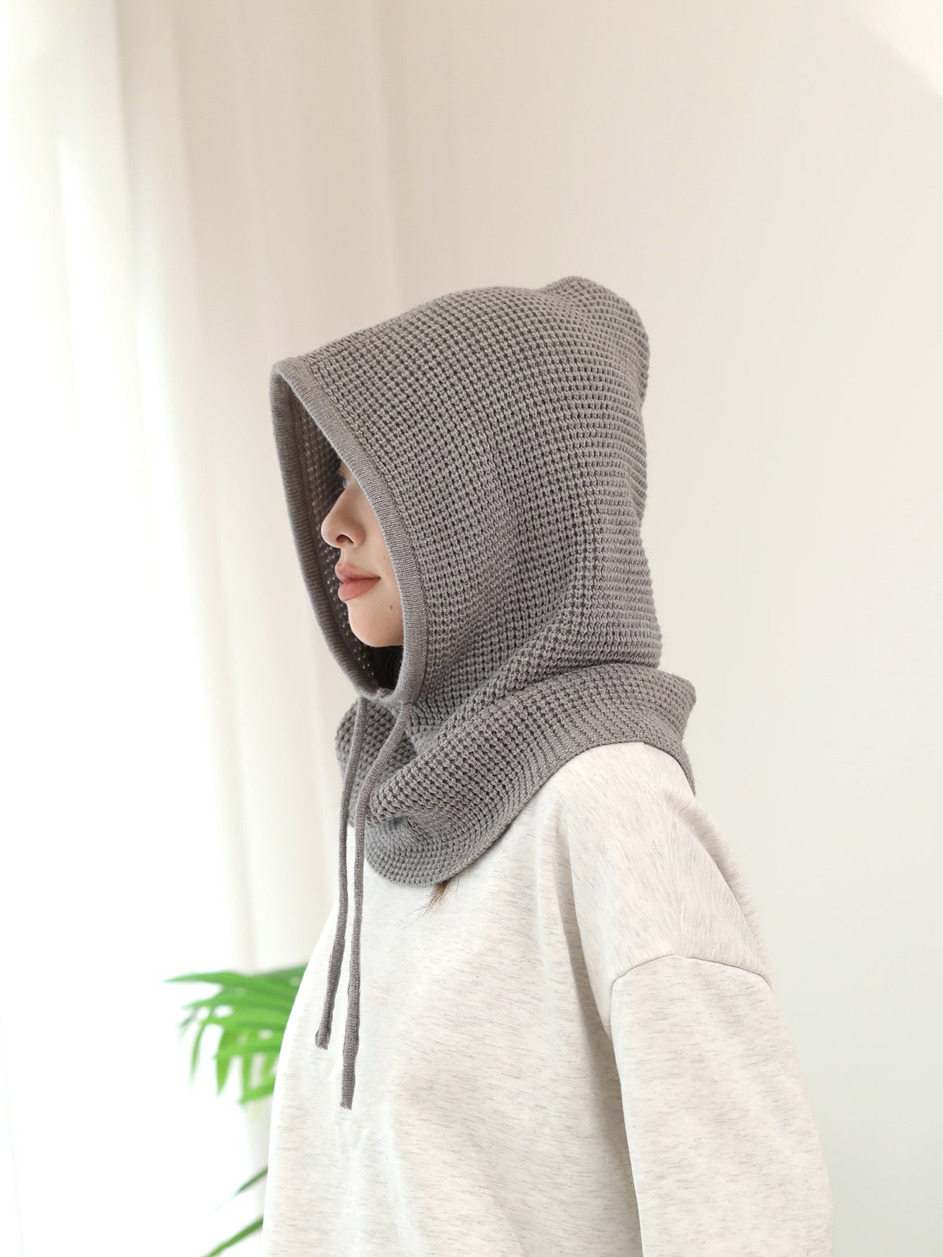 OnePiece Knit Balaclavas A Women Winter Beanie Hats Mask Neck Circle Scarf Ski Snow Hat For Outdoor 2