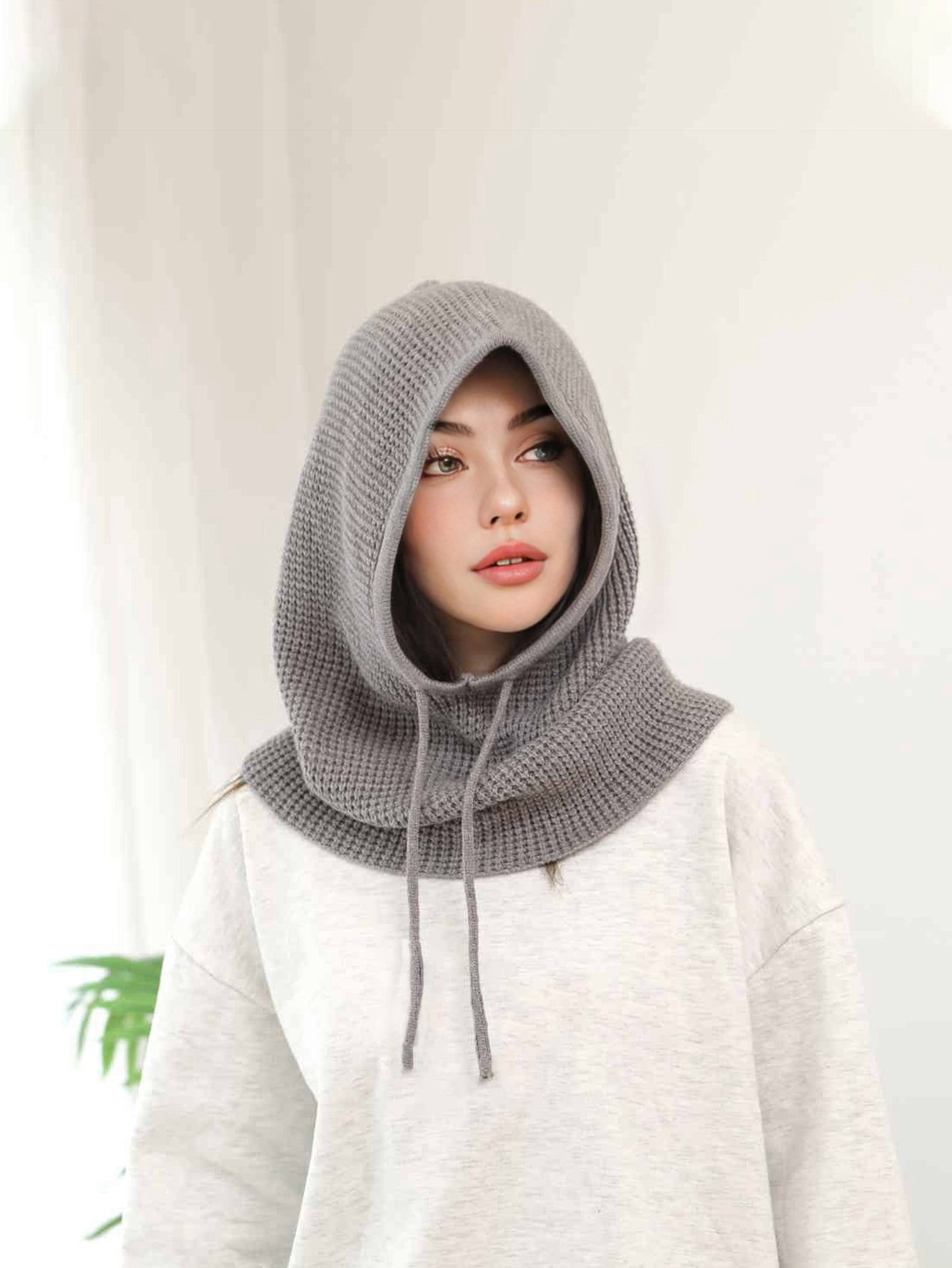 OnePiece Knit Balaclavas A Women Winter Beanie Hats Mask Neck Circle Scarf Ski Snow Hat For Outdoor 6