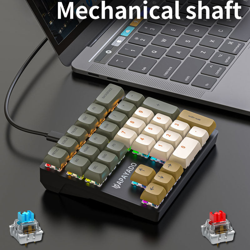 33 Key Mini Numeric Keypad RGB Backlit Mechanical Number Pad Blue Shaft PBT Keycaps Compact USB Key 1