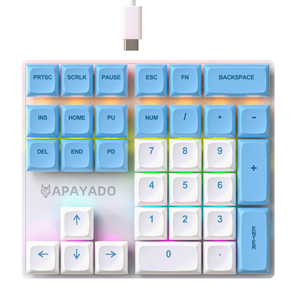 33 Key Mini Numeric Keypad RGB Backlit Mechanical Number Pad Blue Shaft PBT Keycaps Compact USB Key 3