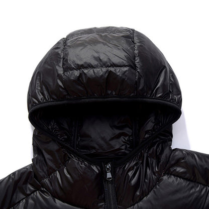 Lightweight Winter Down Jacket For Men Ultra Light Packable Puffer Padded Hooded Coat Breathable 2