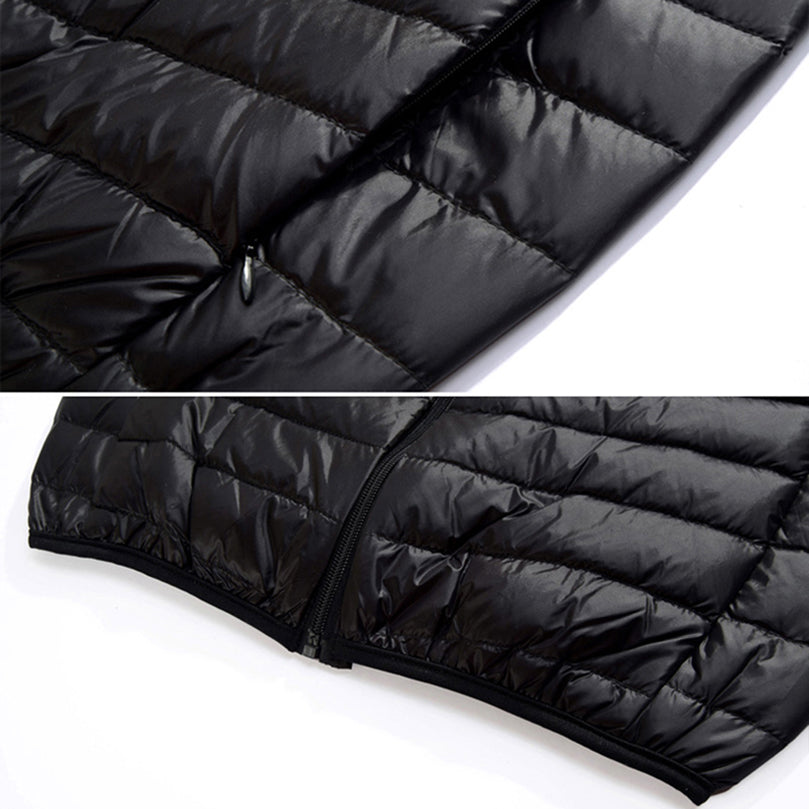 Lightweight Winter Down Jacket For Men Ultra Light Packable Puffer Padded Hooded Coat Breathable 3