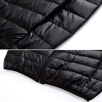 Lightweight Winter Down Jacket For Men Ultra Light Packable Puffer Padded Hooded Coat Breathable 3