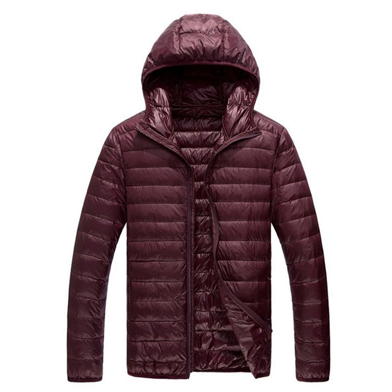 Lightweight Winter Down Jacket For Men Ultra Light Packable Puffer Padded Hooded Coat Breathable 4