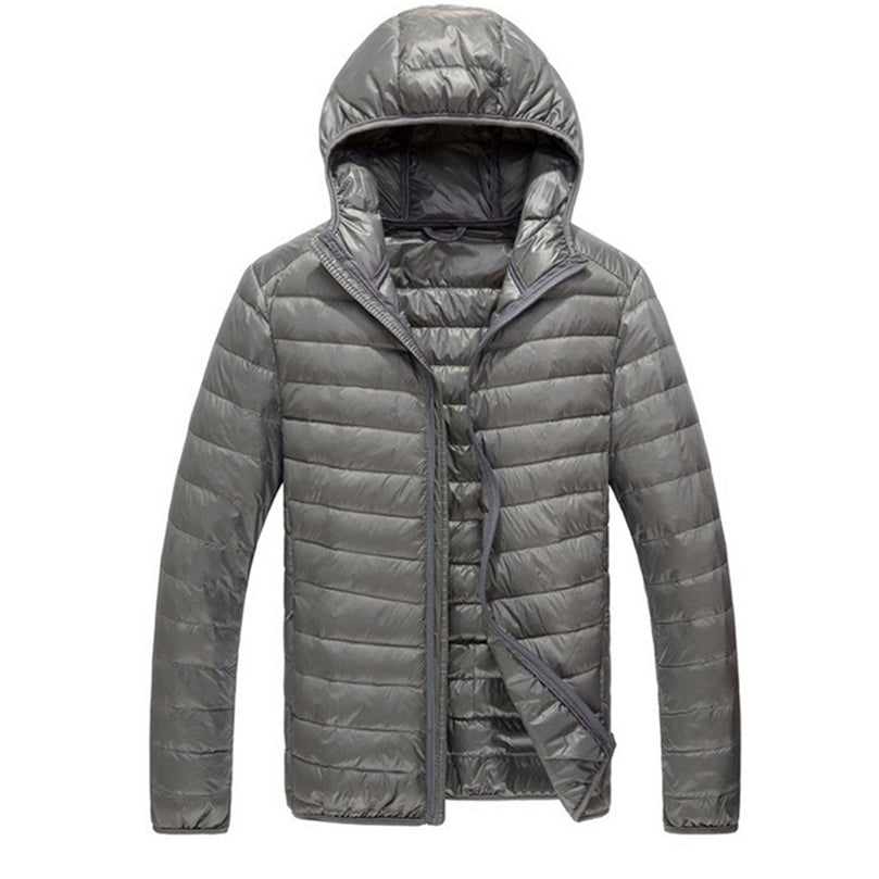 Lightweight Winter Down Jacket For Men Ultra Light Packable Puffer Padded Hooded Coat Breathable 7