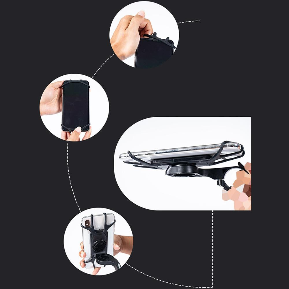 Bicycle Phone Mobile Silicone Holder, Motorcycle Shockproof Mount, For Garmin Sram Bike, Universal 4-7.5 Inch Mobile
