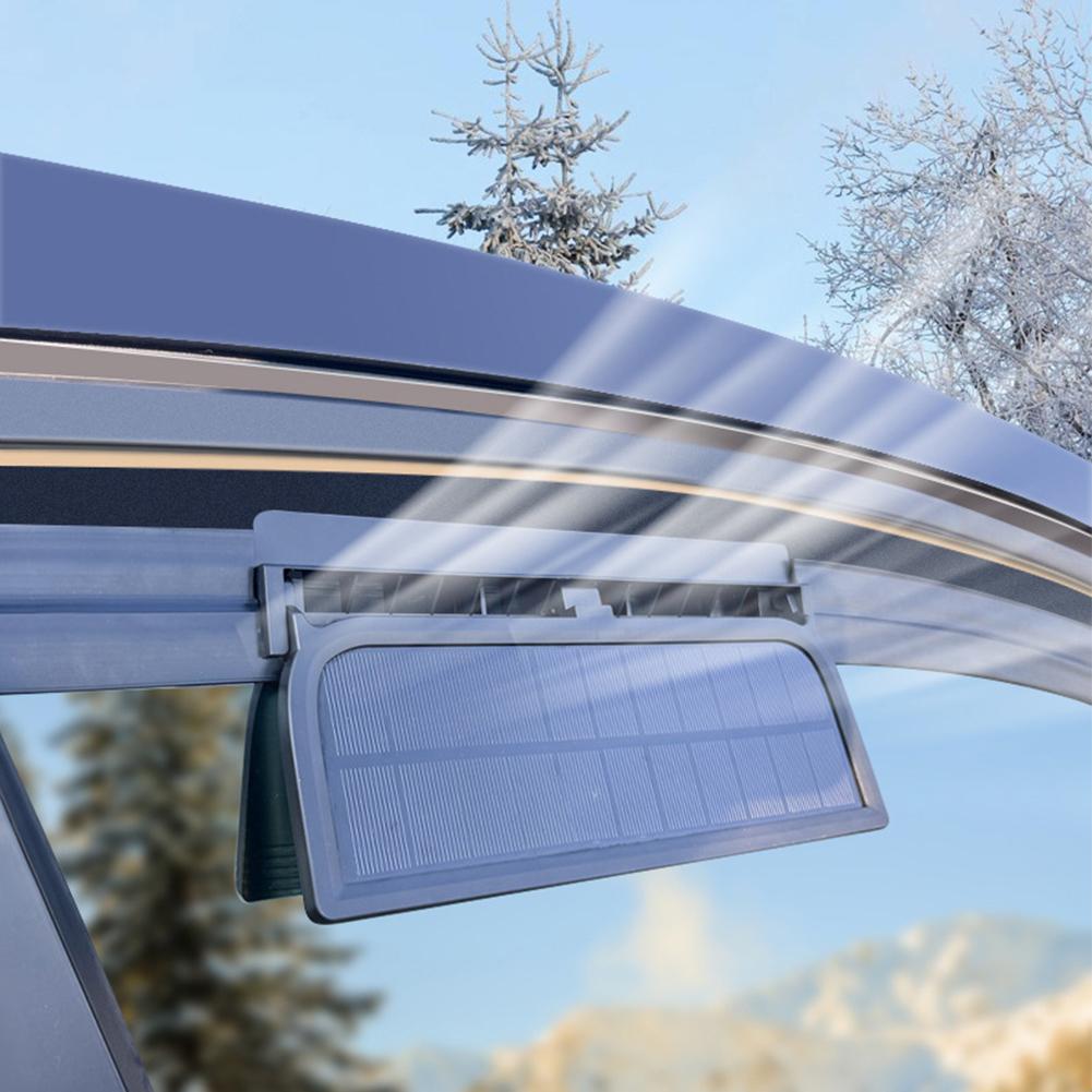 High Wind Power Solar Car Fan Air Circulation Cooling 3 Head Ventilation USB Rechargeable Exhaust F 1