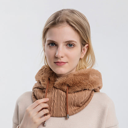 Breathable Winter Solid Color Beanie 1pc Womens Knitting Hat Balaclava Warm Neck Scarf With Face Ma 2