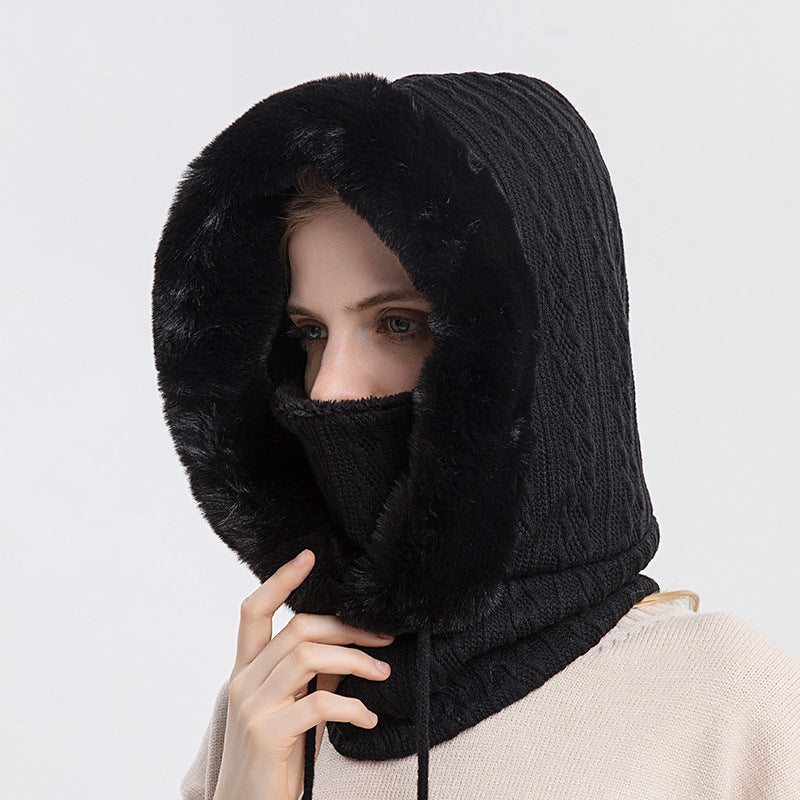 Breathable Winter Solid Color Beanie 1pc Womens Knitting Hat Balaclava Warm Neck Scarf With Face Ma 6