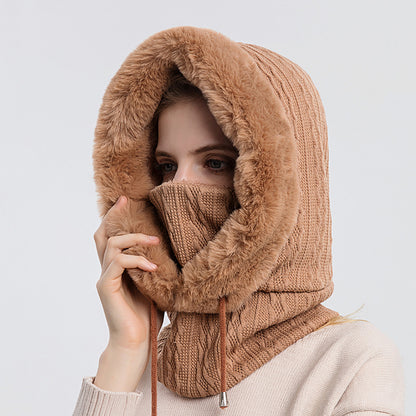 Breathable Winter Solid Color Beanie 1pc Womens Knitting Hat Balaclava Warm Neck Scarf With Face Ma 8