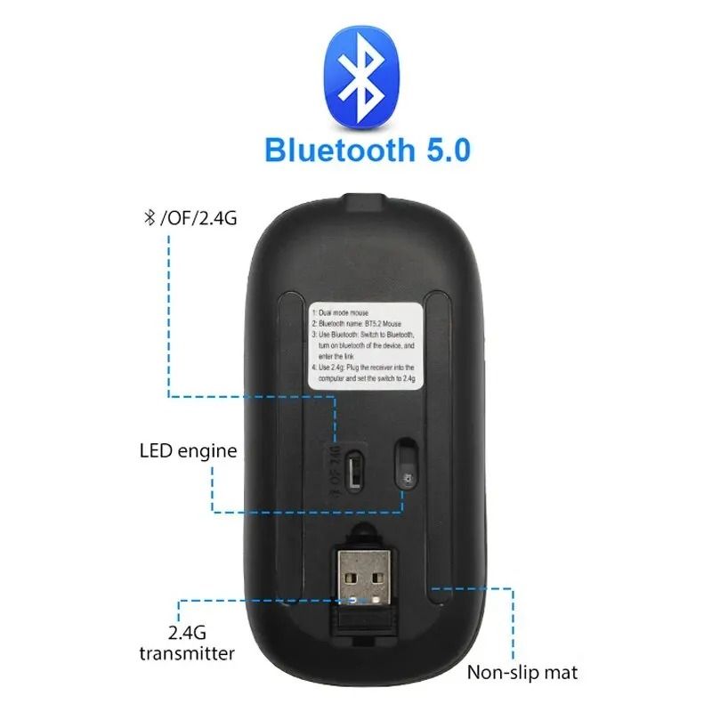 Wireless RGB Rechargeable Bluetooth Mouse 5