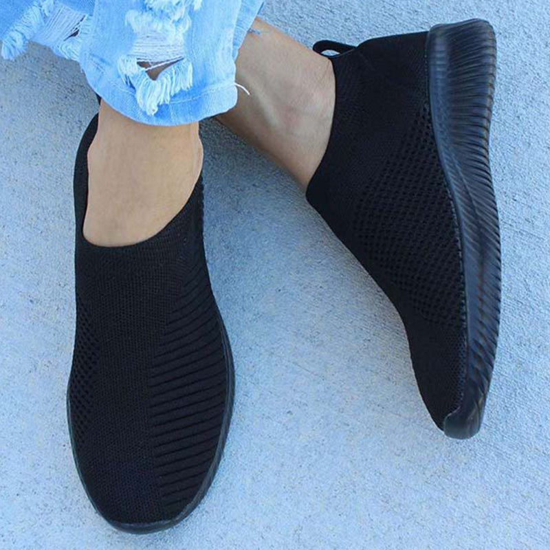 New Casual Womens Sneakers Lightweight Slip On Breathable Vulcanized Walking Shoes For Ladies 1