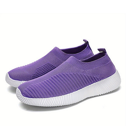 New Casual Womens Sneakers Lightweight Slip On Breathable Vulcanized Walking Shoes For Ladies 9