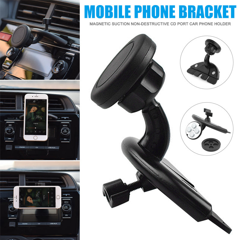 360 Degree Magnetic Phone Holder, Universal CD Slot Mount for Car, Mobile Smartphone Stand for iPhone and GPS