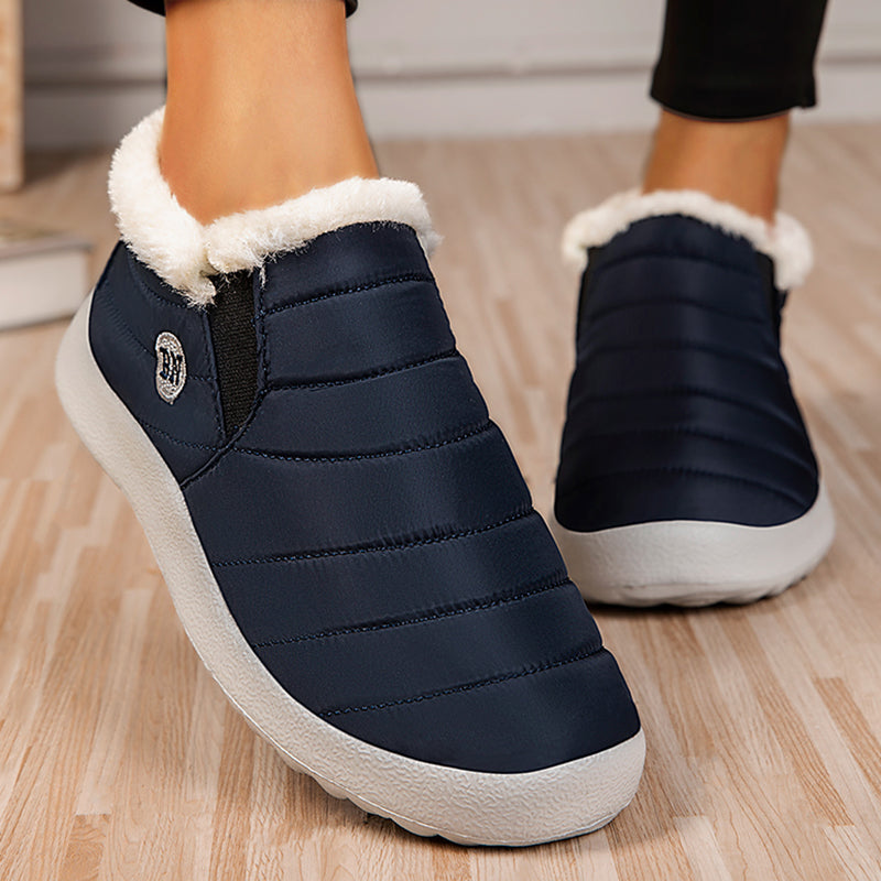 Plush Snow Women Boots Soft Fur Ankle Boots For Women Warm Winter Platform Shoes For Comfort  Style 4