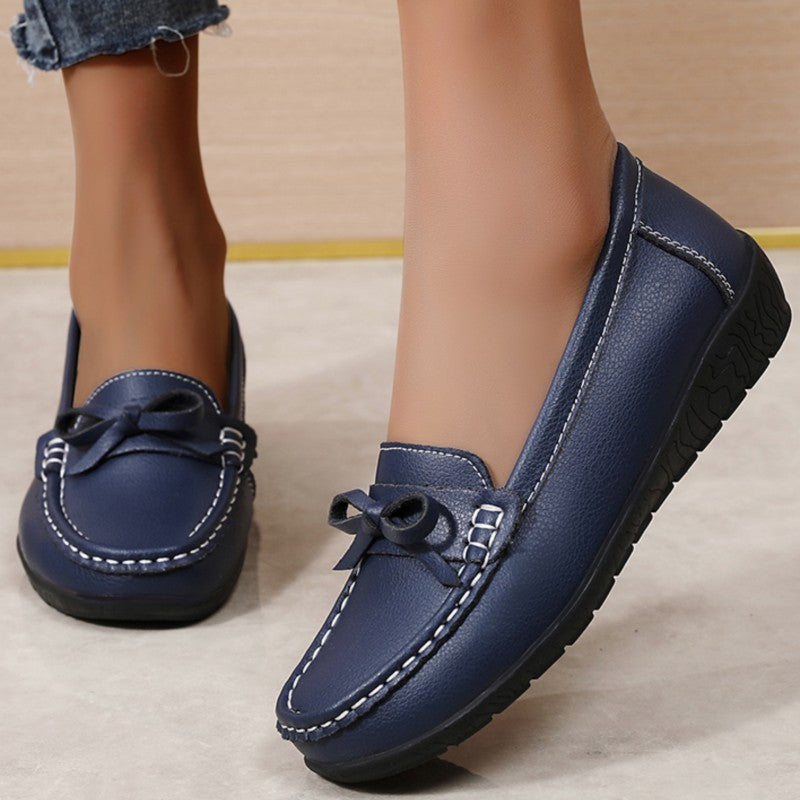 Lightweight Women Flats Bowtie Womens Loafers Nurse Shoes Slip On Ballet Flats For Women Elegant Co 1