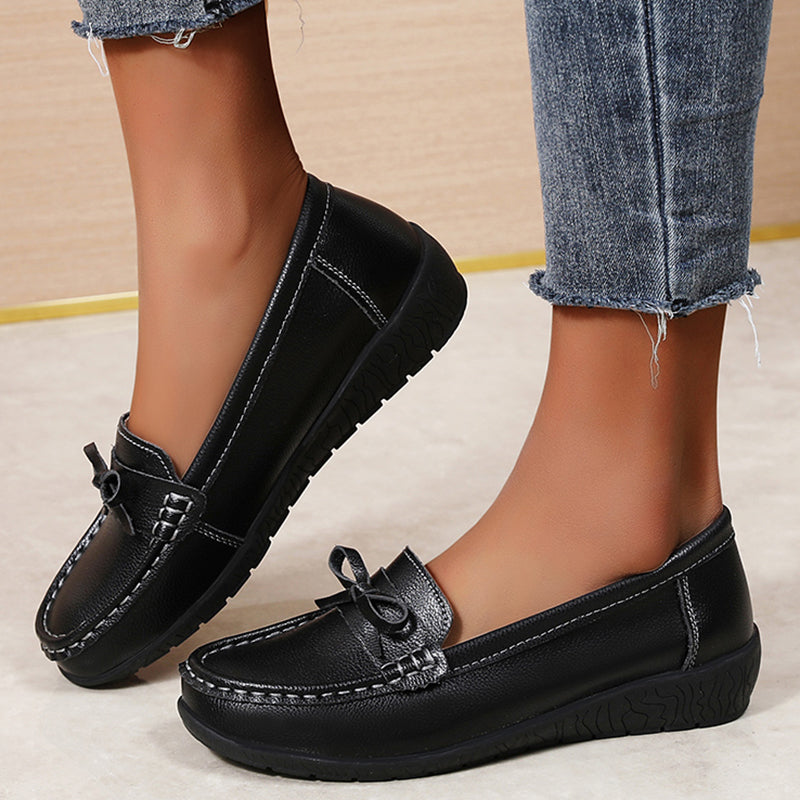 Lightweight Women Flats Bowtie Womens Loafers Nurse Shoes Slip On Ballet Flats For Women Elegant Co 4