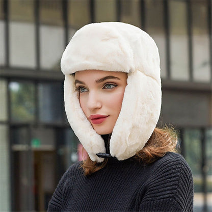 Warm Winter Hat for Men Women, Thick Plush Russian Ushanka, Trapper Snow Cap with Earflap Bonnet