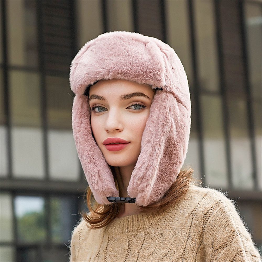 Warm Winter Hat for Men Women, Thick Plush Russian Ushanka, Trapper Snow Cap with Earflap Bonnet