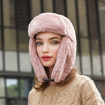 Warm Winter Hat for Men Women, Thick Plush Russian Ushanka, Trapper Snow Cap with Earflap Bonnet