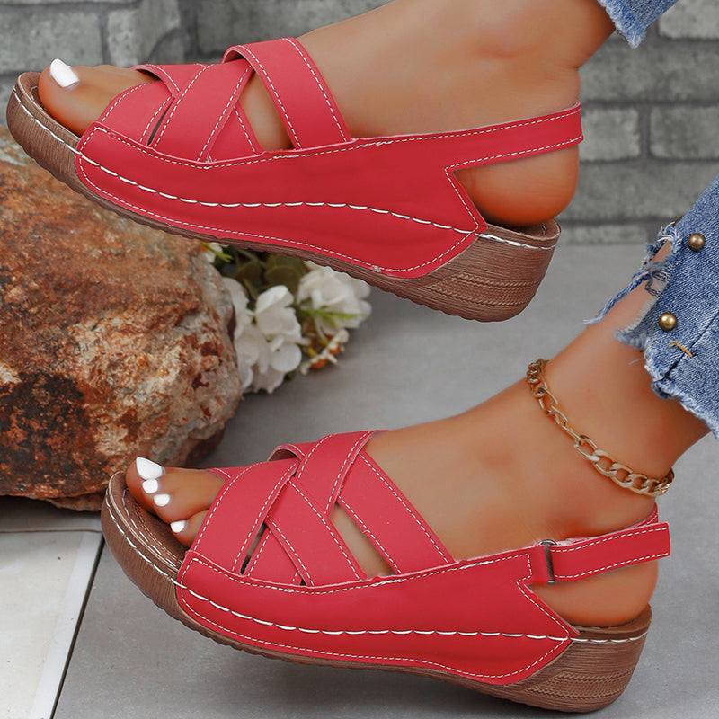 Stylish Woman Wedge Sandals Summer Plus Size Womens Shoes Party Sandals Open Toe Comfortable Female 4