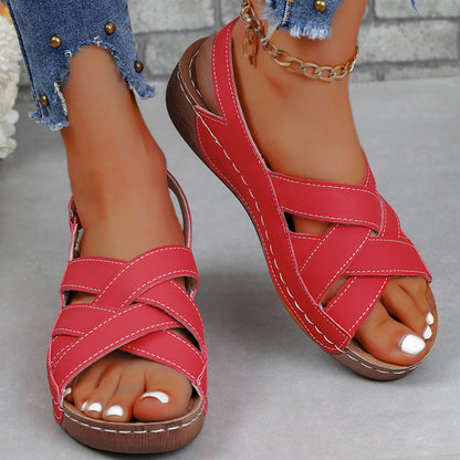 Stylish Woman Wedge Sandals Summer Plus Size Womens Shoes Party Sandals Open Toe Comfortable Female 6
