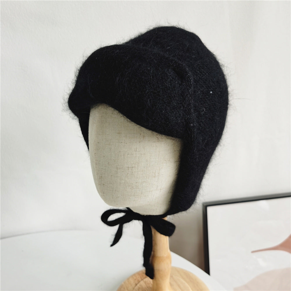 Angora Knit Women Hat Winter Earflap Warm Beanie Outdoor Autumn Skiing Accessory For Teenagers 2