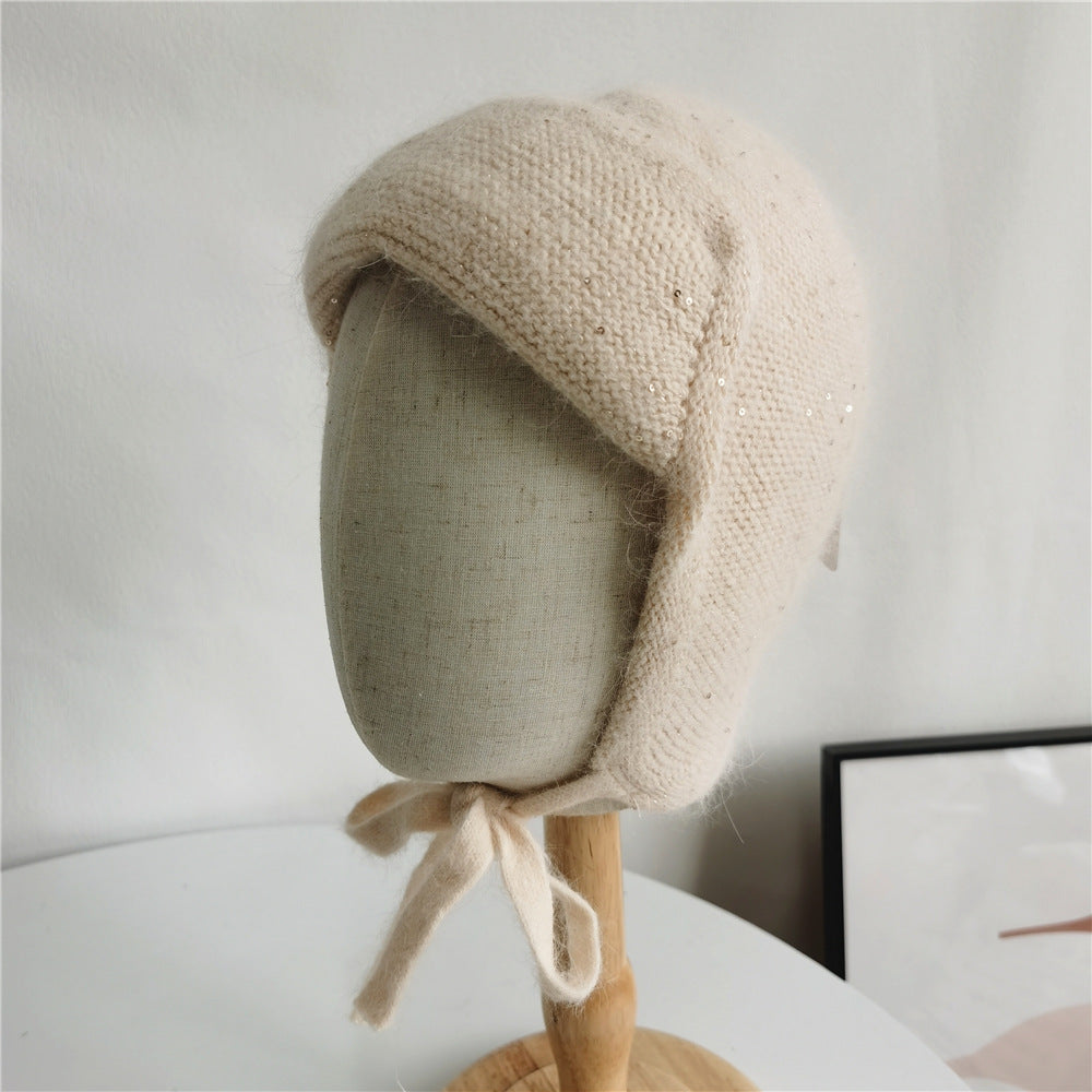 Angora Knit Women Hat Winter Earflap Warm Beanie Outdoor Autumn Skiing Accessory For Teenagers 4