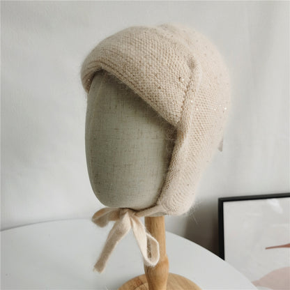 Angora Knit Women Hat Winter Earflap Warm Beanie Outdoor Autumn Skiing Accessory For Teenagers 4