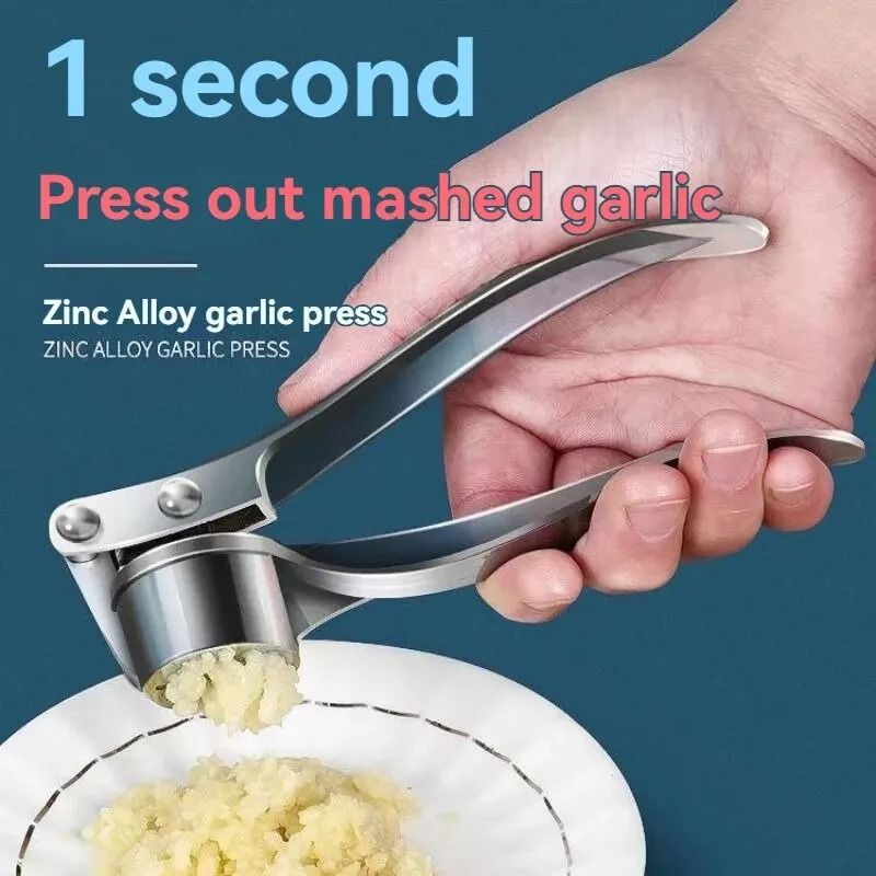 Garlic Press Clip Manual Zinc Alloy Stainless Steel