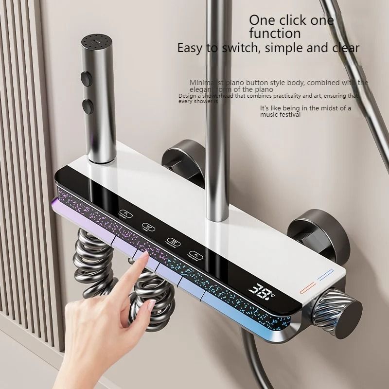 Digital Display Shower System With Ambient Starry Sky Light 1