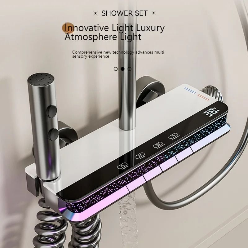 Digital Display Shower System with Ambient Starry Sky Light