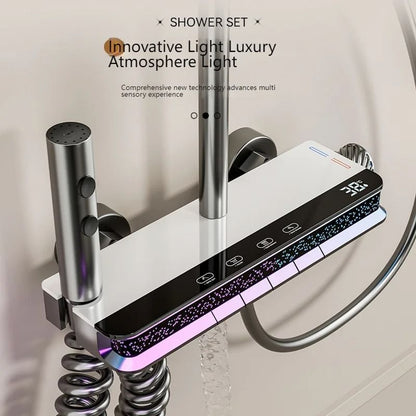 Digital Display Shower System with Ambient Starry Sky Light