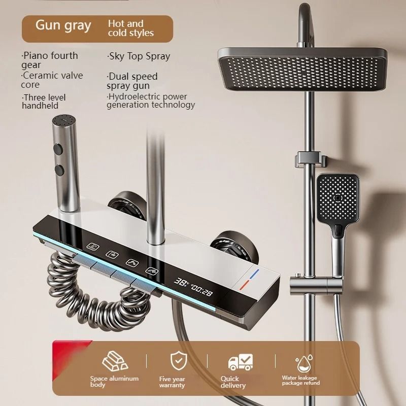 Digital Display Shower System With Ambient Starry Sky Light 5